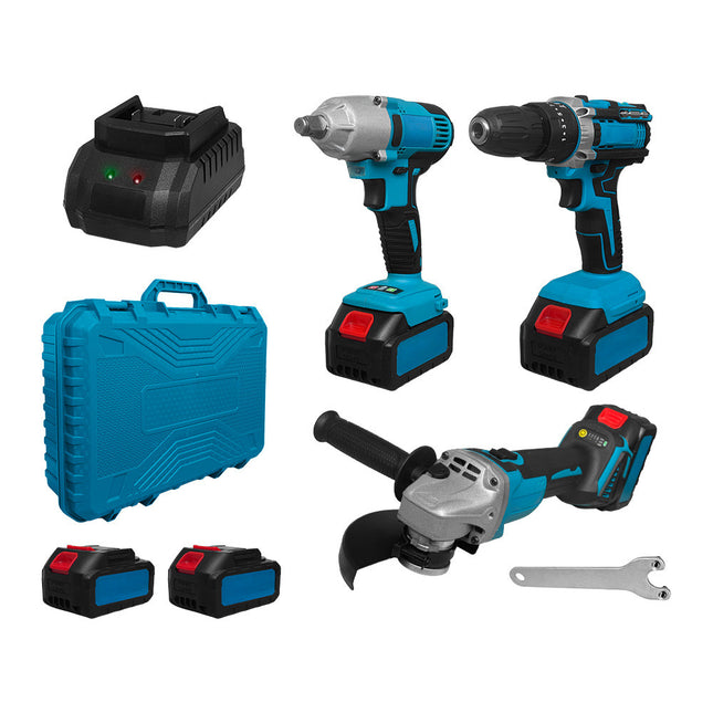 Kit Avvitatore Trapano Smerigliatrice Wireless Doppia Batteria 72V con Valigetta