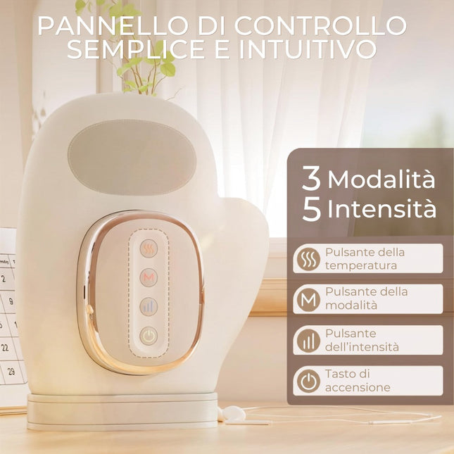 Massaggiatore Mani Compressione SMART HAND Termica Massaggio Guanto Ricaricabile