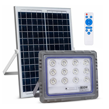 Faro Solare LED 8000W con Pannello Solare Crepuscolare 6500K IP66